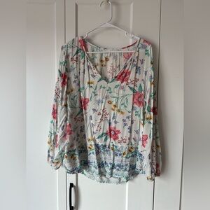 Old Navy Floral Blouse - White and Pink